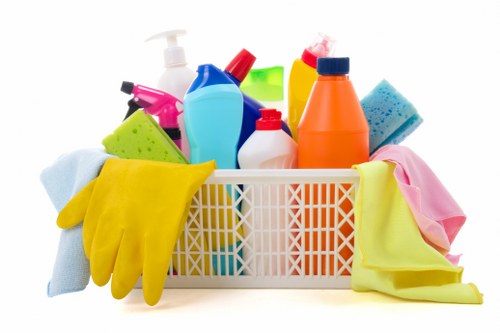 Professional cleaners in West Kensington working in a modern flat